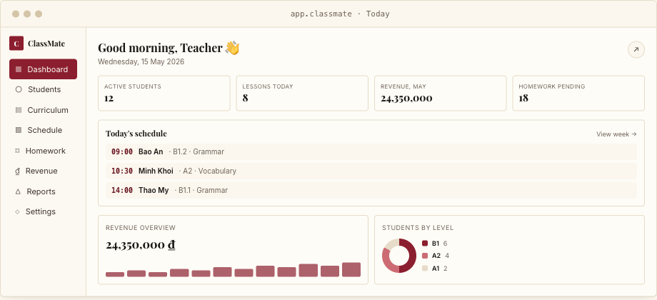 ClassMate dashboard
